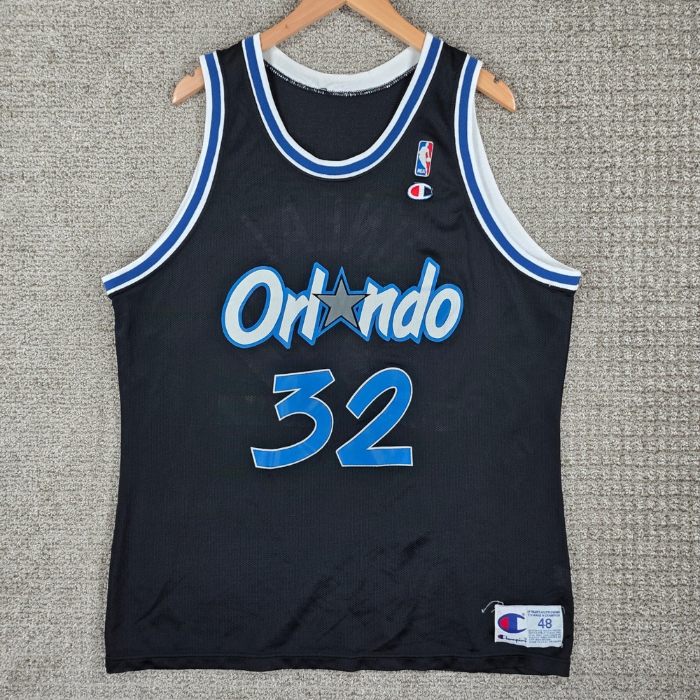 Vintage Champion Shaquille O'Neal Orlando Magic NBA Jersey 32 Mens‎ 48 Black 90s